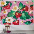 BCIIG Strawberry Cherry Tapestry,Pink White Flower Fruits Plants Wall