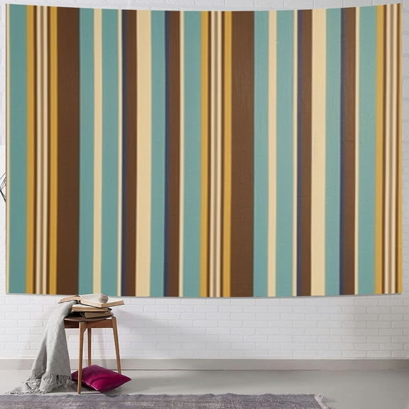 BCIIG Stripes Blue Background Brown Stripes Tapestry Wall Hanging Unique Style for Home Wall Decor Art Living Room Bedroom Dorm Farmhouse 40x60inch