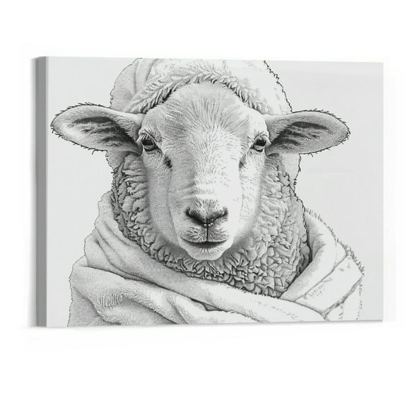 BCIIG Stupell Industries Sheep Bathroom Robe Funny Animal Animals & Insects Painting Unframed Art Print Wall Art