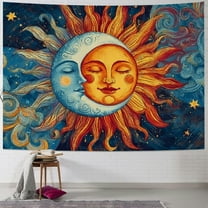 BCIIG Sun Moon Stars Tapestry Wall Hanging Unique Home Decor 40x30inch