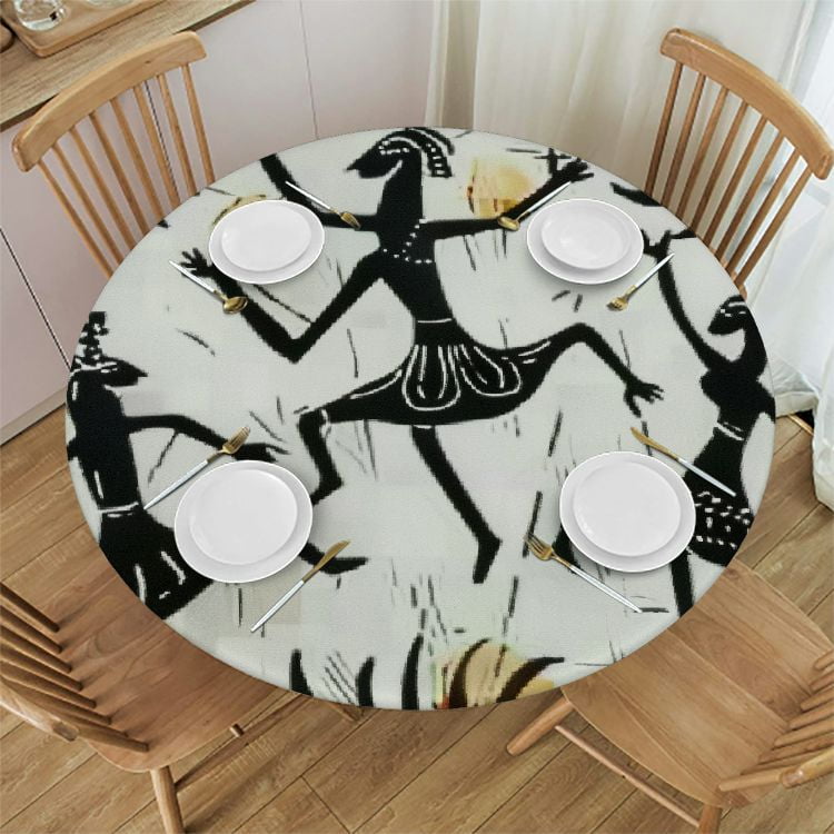 BCIIG Sun Symbols Round Table Cover Stain Resistant Washable Indoor