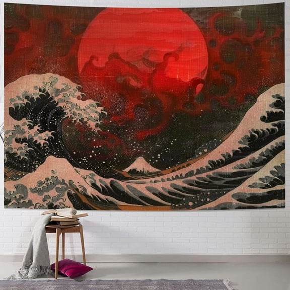 BCIIG Sun Wave Painting Tapestry Wall Hanging Unique Style Graphic Tapestries Home Wall Decor Art for Living Room Bedroom Apartment Farmhouse Dorm 50x40inch