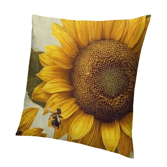 BCIIG Sunflower Bees Symbolism Throw Pillow Cover for Home Furnishing 18x18in