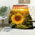 BCIIG Sunflower Field Landscape Blanket Sunlight Sunflower Gifts Soft