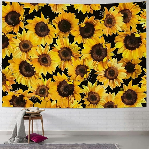 BCIIG  Sunflower Gifts Blanket, Double Sided Print Throw Soft Warm Lightweight Blanket for Women Birthday Christmas, Home Living Room Decor Black