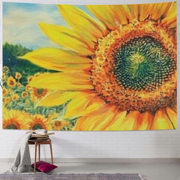BCIIG Sunflower Tapestry Wall Hanging Unique Style Graphic Tapestries Home Wall Decor Art for Living Room Bedroom Apartment Farmhouse Dorm Home Wall Tapestry Art Plush without Tassel 40x60inch