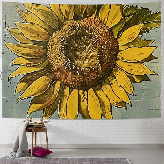 BCIIG Sunflower Tapestry Wall Hanging Unique Style for Home Decor - Graphic Tapestries for Living Room Bedroom Apartment Farmhouse Dorm 60x50inch