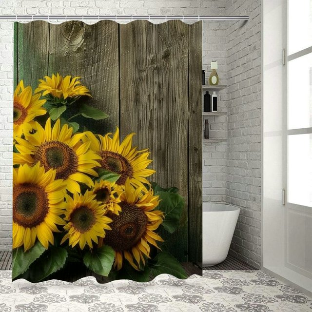 BCIIG Sunflowers Bathroom Decor Set with Hooks, Colorful Luxurious