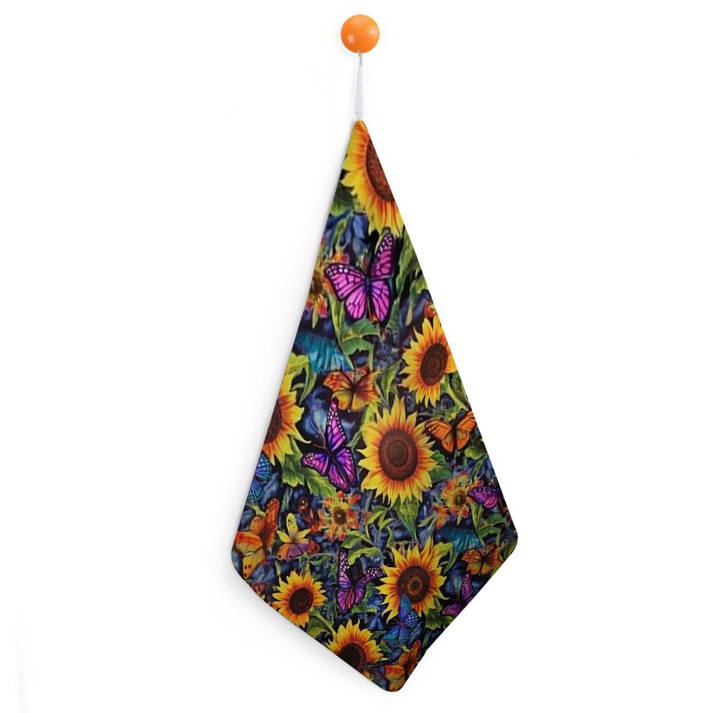 American Mills 2-Piece Sunflower & Butterfly Kitchen Terry Towels – 16x26, 100% Cotton
