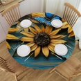 thumbnail image 1 of BCIIG Sunflowers Butterflies Round Tablecloth Stain-Resistant Washable Indoor Outdoor Restaurant Wedding Party Home Kitchen Farmhouse Dining 42"-46, 1 of 8