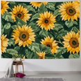 BCIIG Sunflowers Green Leaves Yellow Center Tapestry Wall Hanging