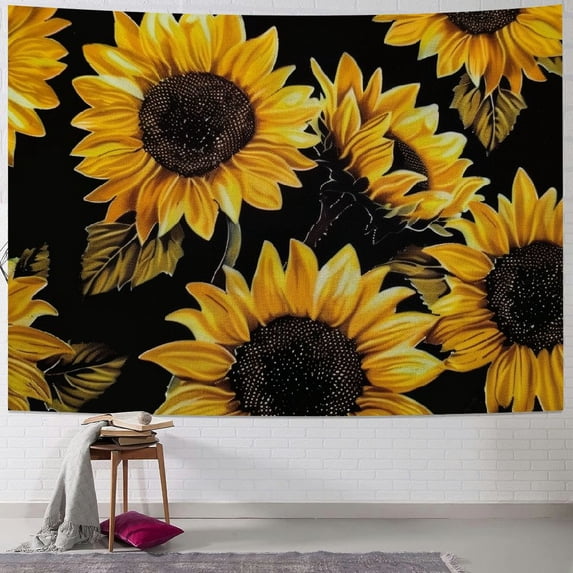 BCIIG Sunflowers Tapestry Wall Hanging Unique Style Graphic Tapestries Home Wall Decor Art for Living Room Bedroom Apartment Farmhouse Dorm 60x50inch