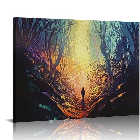 BCIIG Sunlight Through Trees Wall Art Living Room Bedroom Decor 16x12in