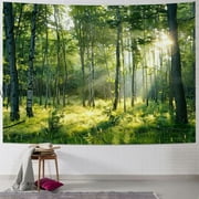 BCIIG Sunshine Forest Mural Wallpaper Landscape Tree Wallpaper Large Nature Scenery Wall Mural for Living Room (not self-Adhesive)