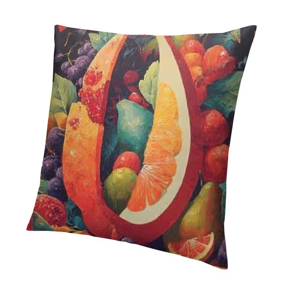 BCIIG Surrealism Fruit Painting Pillow Case for Home Furnishing 22x22in