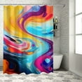 thumbnail image 1 of BCIIG Swirl Bathroom Decor Set with Hooks, Colorful Luxurious Graphic Print Polyester Fabric Shower Curtain, Chic Modern Design, Waterproof, Easy Installation 60x72, 1 of 7