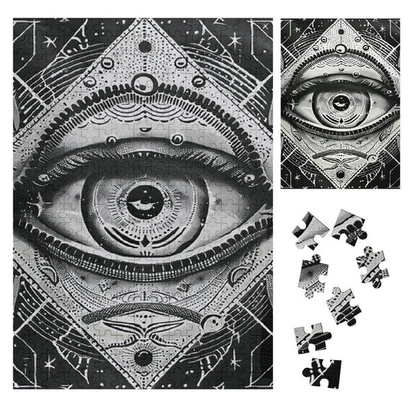 BCIIG Symmetrical Eyes Wooden Puzzle Vertical Style Gift for Family Friends 300PCS