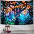 thumbnail image 1 of BCIIG Tapestry Reactive Tree of Life Tapestry Wall Hanging, Fantasy Forest Tapestries with Fairy Tales Tapestry Trippy Mushroom Tapestry for bedroom Glow in The Dark  60x50inch, 1 of 6