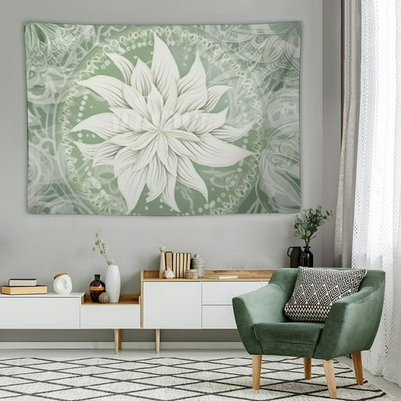 BCIIG Tapestry Wall Hanging - Mandala, Yoga Love, Sage Green, Boho Print Wall Tapestry Home Decoration Wall Tapestries 60X40 In, Multicolored