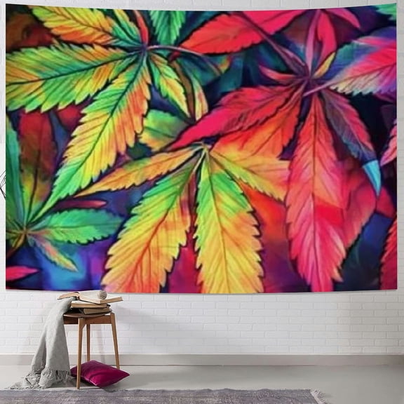 BCIIG Tapestry Wall Tapestry for Living Room MultiColor Leaf Weed Art Wall Hanging Soft Tapestries Wall Decoration for Bedroom Fashion Decor Tapestries Aesthetic Decor Tapestry 60x50inch
