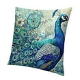 thumbnail image 1 of BCIIG Teal Peacock Throw Pillow Covers   Vintage Watercolor Blue Teal Turquoise Peacock Gifts Microfiber Fabric Decoration Pillowcases Home Sofa Couch Bed Decor Square   Pillow Cases 18x18in, 1 of 5