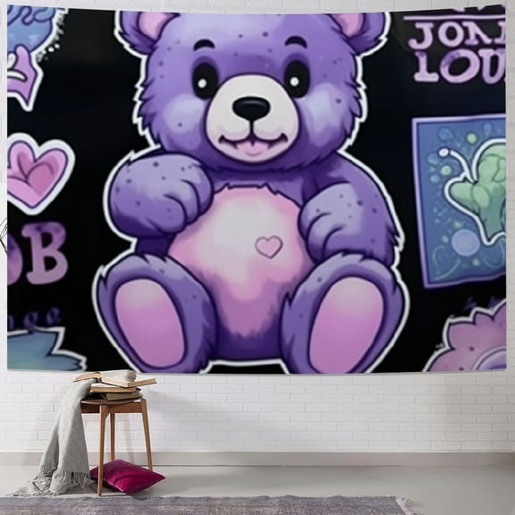 BCIIG Teddy Bear Tapestry Wall Hanging Unique Style Graphic Tapestries Home Wall Decor Art for Living Room Bedroom Apartment Farmhouse Dorm 40x30inch