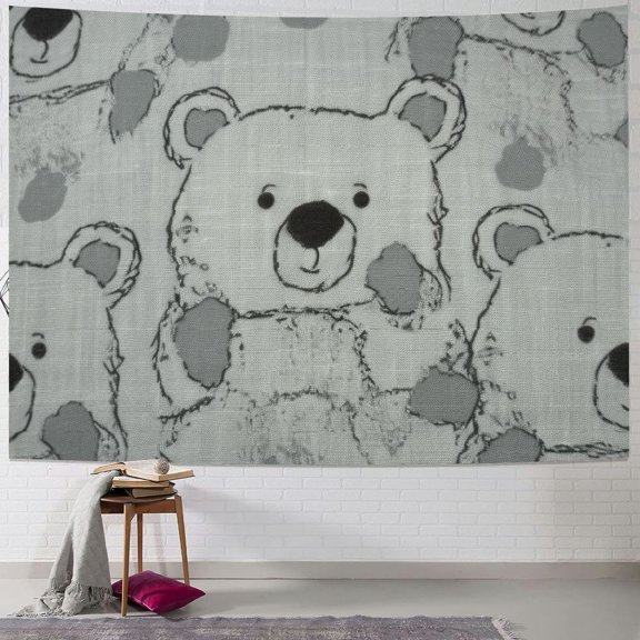 BCIIG Teddy Bear Tapestry Wall Hanging Unique Style Graphic Tapestries Home Wall Decor Art for Living Room Bedroom Apartment Farmhouse Dorm 40x60inch