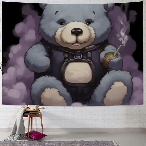 BCIIG Teddy Bear Tapestry Wall Hanging Unique Style Graphic Tapestries Home Wall Decor Art for Living Room Bedroom Apartment Farmhouse Dorm 50x40inch