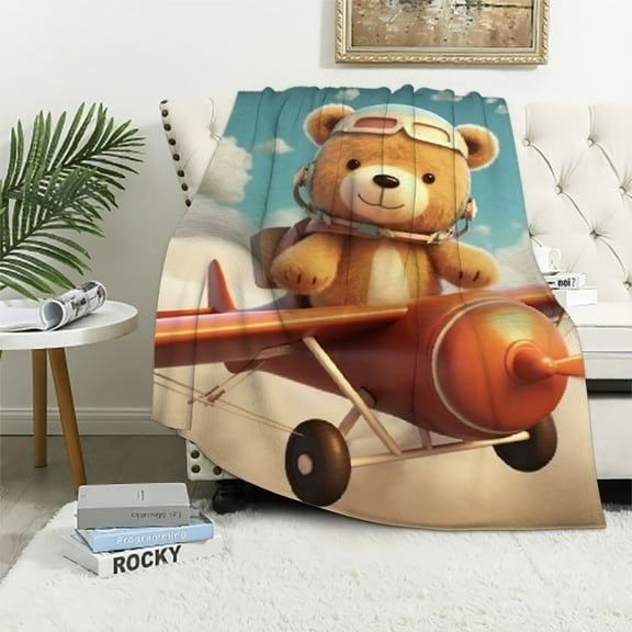 BCIIG Teddy Bear Warm Lightweight Blanket Soft Fleece Blankets, Throw Blanket for Living Rooms Sofa Decor, Cow Gifts, All Seasons Throw Blanket 40x50in