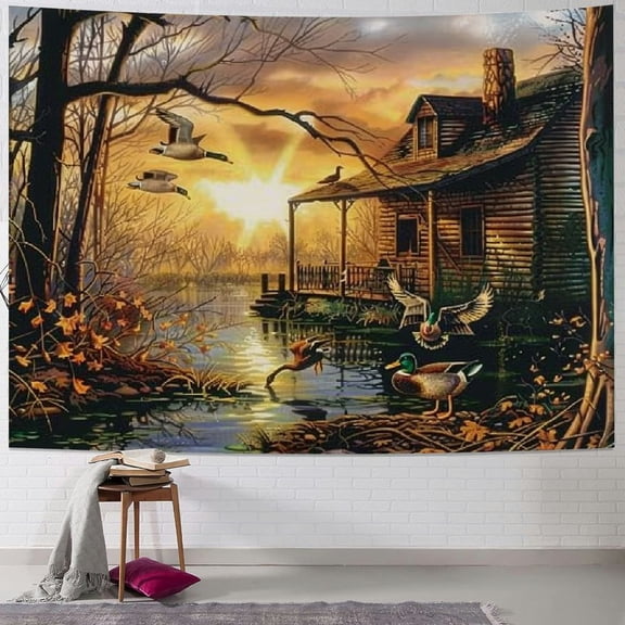 BCIIG Terry Redlin Print Painting Landscape Tapestry Decorative Painting Wall Art Living Room Tapestries Bedroom Prints Painting