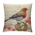 BCIIG Throw Pillow Cover Bird on The Branch Accent Red Decorative