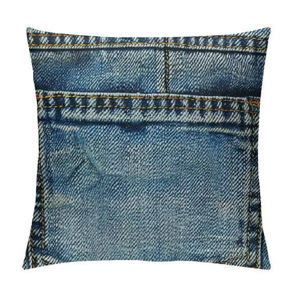 BCIIG Throw Pillow Covers Blue Country Empty Back Pocket of Jeans Denim Western Cushion Pillow Case Home Decor Pillowcase