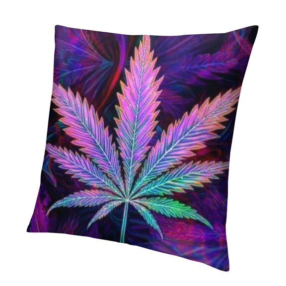 BCIIG Throw pillowcase hemp leaf seamless pattern short plush pillowcase upholstery is suitable for sofa chair bedrooms 20x20in
