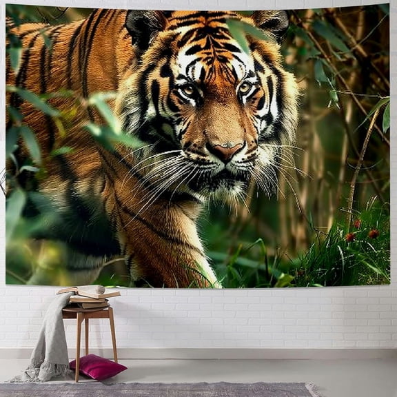 BCIIG Tiger Bamboo Forest Tapestry Jungle King Animals Wall Hanging Tapestry for Bedroom Living Room Dorm Man Cave Background 40x30inch