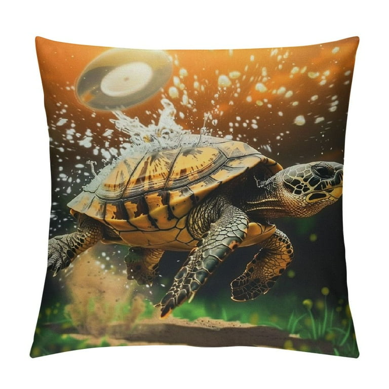 BCIIG Tortoise Turtle Jumping Print Throw Pillow Cover Soft 