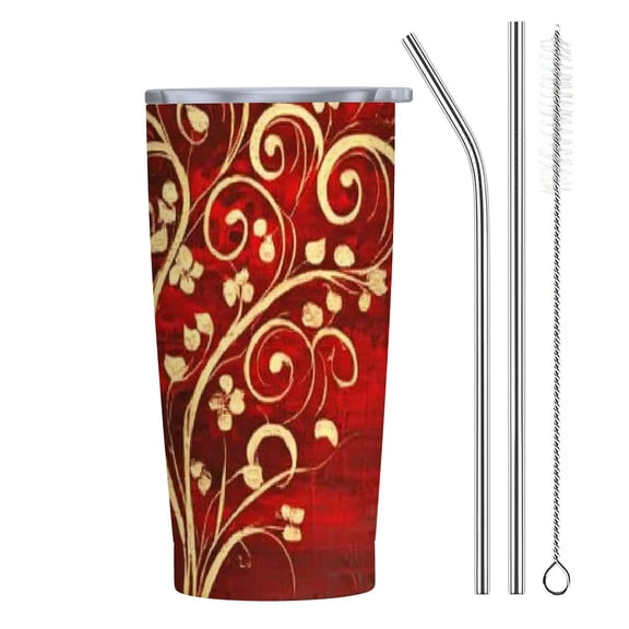 BCIIG Tree 20oz Stainless Steel Car Tumbler with Straw, Birthday Gifts for Women, Thermal Cup for Home and Outdoor Use 20oz