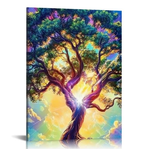 BCIIG Tree Sky Light Canvas Prints Wall Art for Home Office Decor 16x20 in
