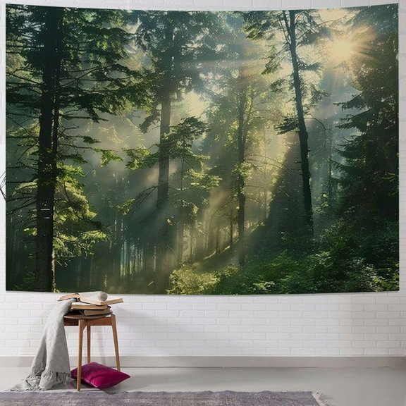 BCIIG Trees Fog Sun Aesthetic Tapestry Wall Hanging Unique Style for Home Decor Living Room Bedroom Dorm - 4 Sizes Available 50x40inch