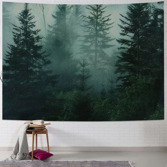 BCIIG Trees Fog Tapestry Wall Hanging Unique Style Graphic Tapestries Home Wall Decor Art for Living Room Bedroom Apartment Farmhouse Dorm 40x30inch