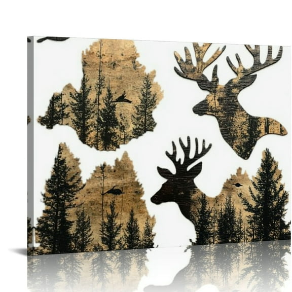 BCIIG  Trio Wildlife Accent Wood Wall Hanging Woodland Wall Decor Animal Wall Art Wood Wall Art Hanging Rustic Animal Cottage Decor Home Cottage Wall Decor  20x16in