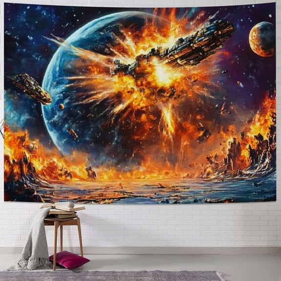 BCIIG  Trippy Planet Tapestry Galaxy Space Tapestry Psychedelic Universe Mountain Wall Tapestry Mysterious Starry Sky Tapestry Wall Hanging for Bedroom Decor 40x30inch