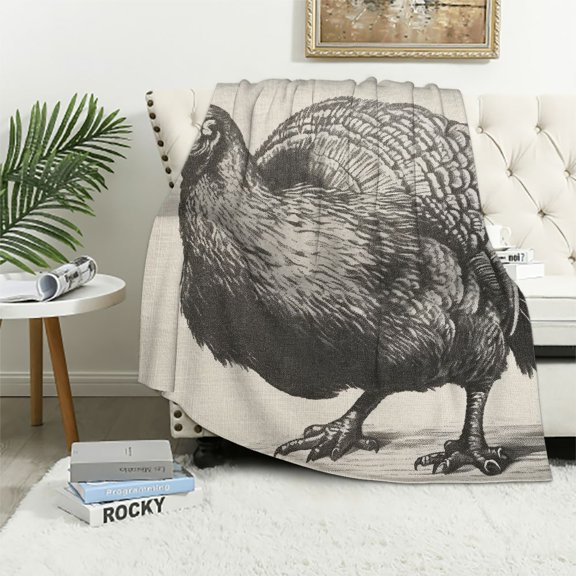 BCIIG Turkey Warm Lightweight Blanket Soft Fleece Blankets Throw Blanket for Living Rooms Sofa Decor Cow Gifts All Seasons Long-lasting Blanket 60x80in