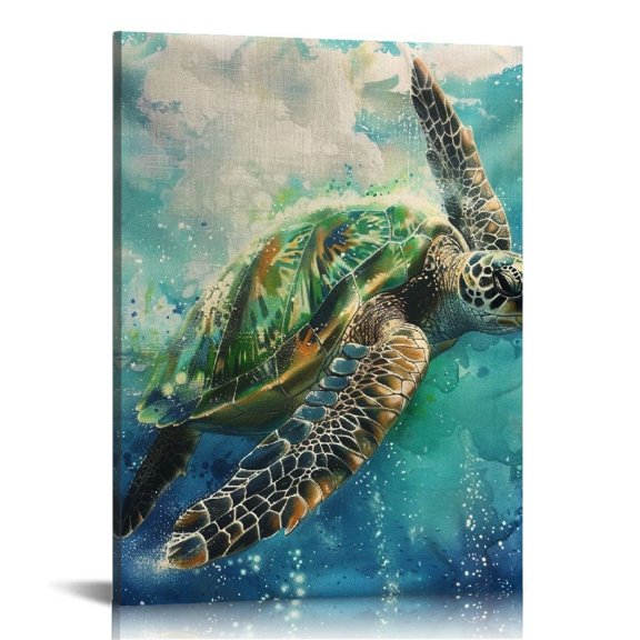 BCIIG Turtle Fine Art Aesthetic Poster Print Wall Painting for Home Office Wall Decor 12x16 in