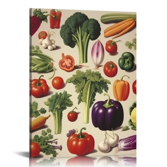 BCIIG Vegetables Fine Art Aesthetic Poster & Print Wall Painting for Home Office Decor Pictures Canvas Print Living Room Bedroom Wall Art 12x16 in