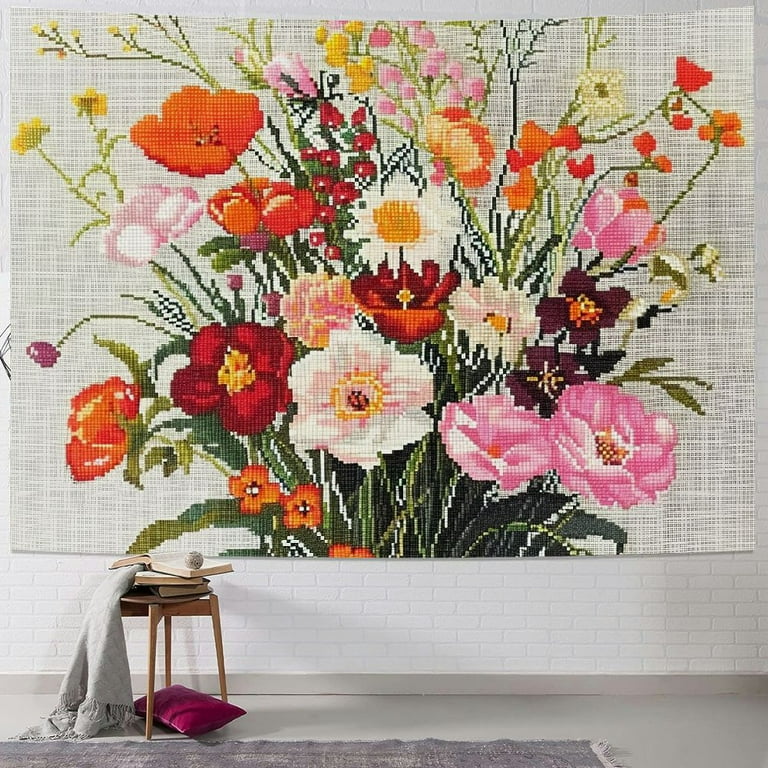 BCIIG Vintage Flower Tapestry Small Tapestry for Bedroom Wall Hanging Decoration Boho Hippie Vintage Floral Retro Room Decor for Home Dorm Office Bedroom Bathroom for Teen Girls Women Walmart