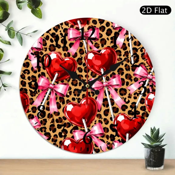 BCIIG Wall Clock Battery Operated, Heart Lollipop Print, Wall art Decor Wall Decor for Linving Room - Lobby Corridor Dining Room Bedroom Office Classroom