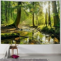 BCIIG  Wall Mural Fall Forest Stream Wallpaper Wall Decoration Print Picture Image Design for Bedroom, Living Room, Kids Room