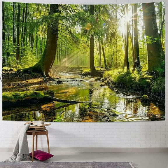 BCIIG  Wall Mural Fall Forest Stream Wallpaper Wall Decoration Print Picture Image Design for Bedroom, Living Room, Kids Room