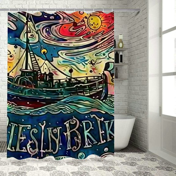 BCIIG Washable Shower Curtain Set 100% Polyester with Hooks 60"x72