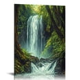 thumbnail image 1 of BCIIG Waterfall Forest Stream Canvas Wall Art Home Decor 24x36 12x16 in, 1 of 5
